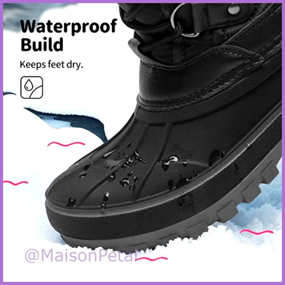 Water-Resistant Snow Boots with Faux Fur Lining, Anti-Slip Outsole, Zip Closure - Picture 4 of 7